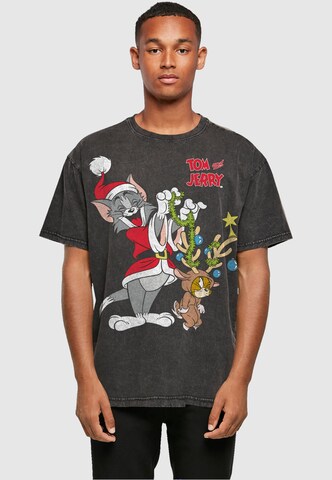 ABSOLUTE CULT Shirt 'Tom And Jerry - Reindeer' in Zwart: voorkant