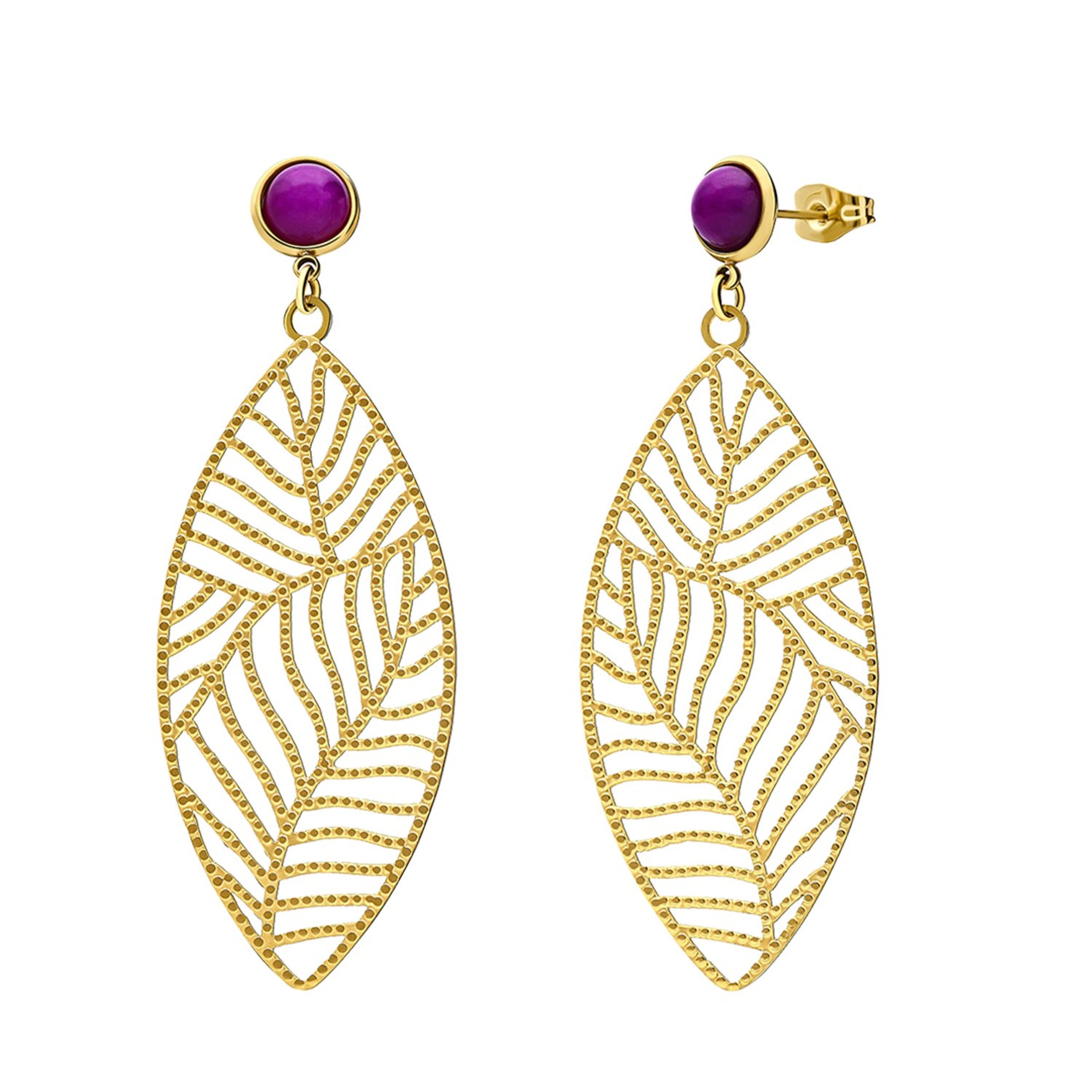 Lucardi Ohrringe in Gold: Vorderseite