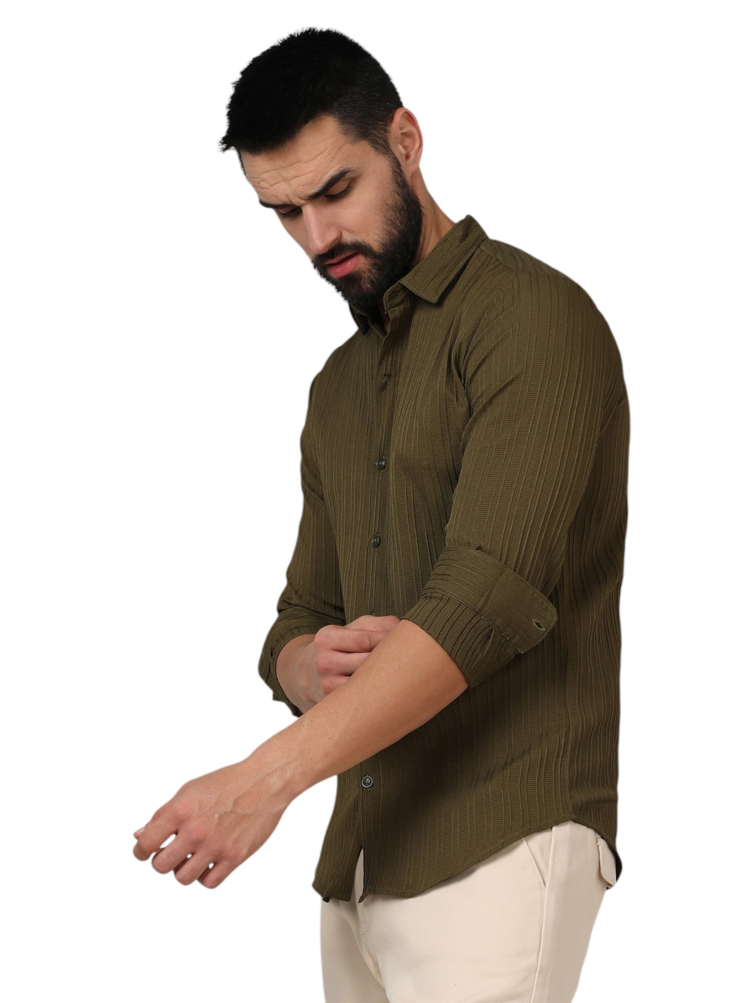 Campus Sutra Классический крой Рубашка 'Sybilla' в Зеленый