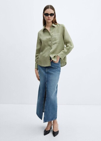 MANGO Blouse 'Lino' in Groen