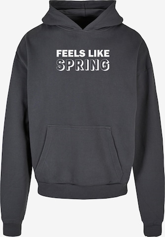 Merchcode Sweatshirt 'Spring - Feels Like' in Grey: front