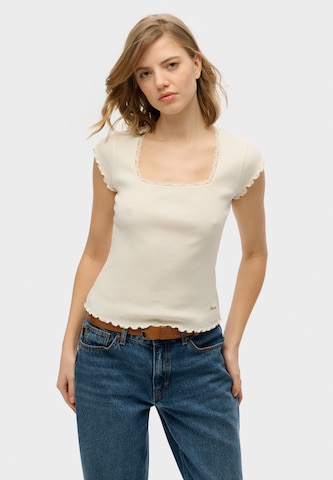 T-shirt 'Essential' Superdry en blanc : devant