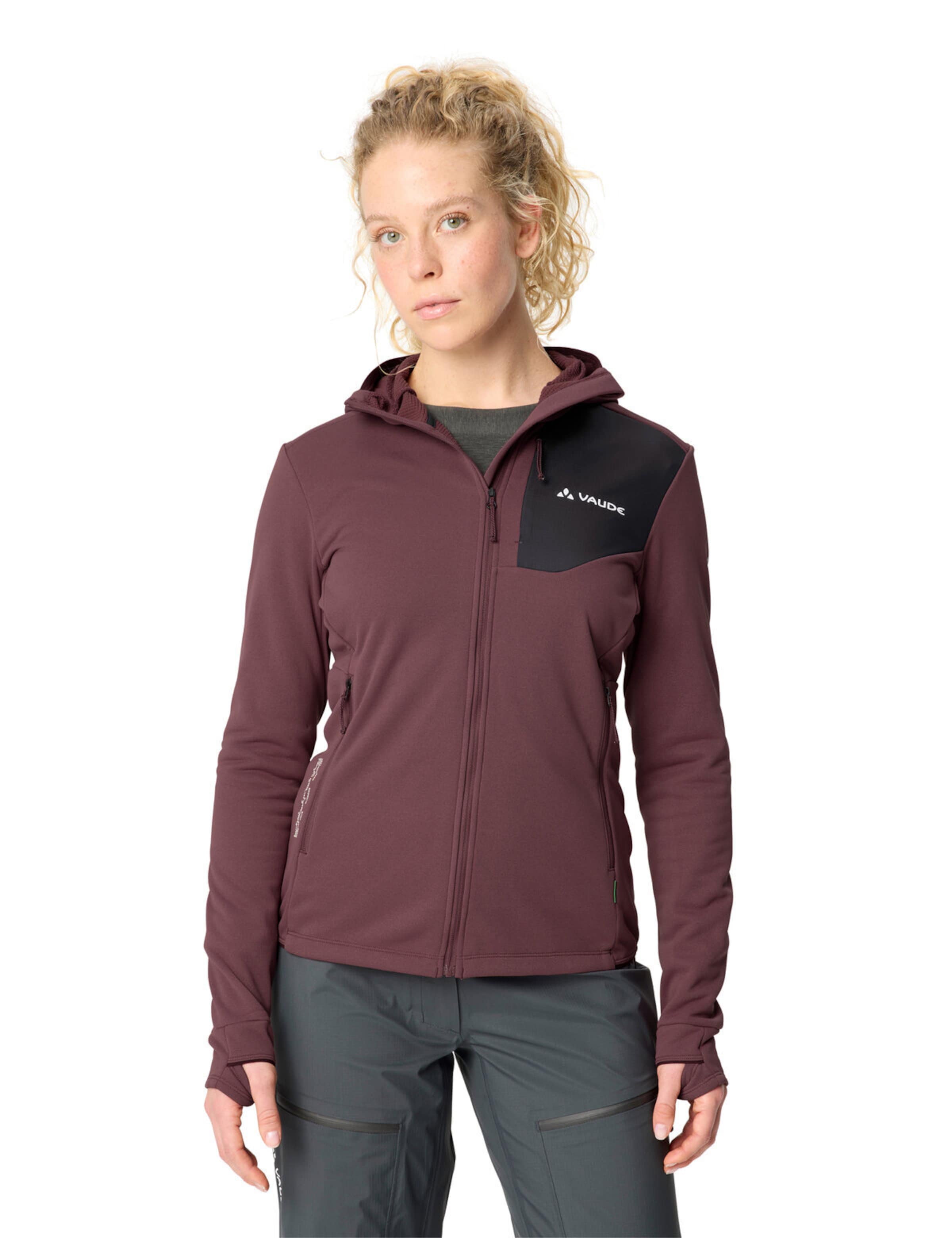 VAUDE Athletic fleece jacket 'Monviso III' in Red: front