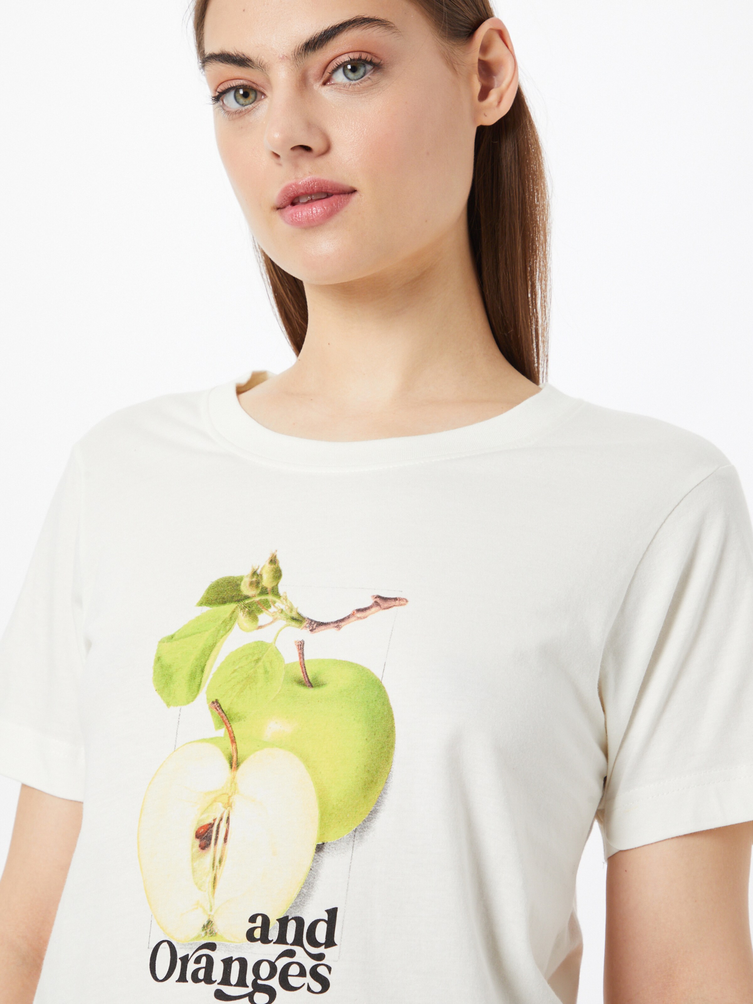Frauen Shirts & Tops DEDICATED. T-Shirt 'Mysen Apples' in Weiß - LH47815