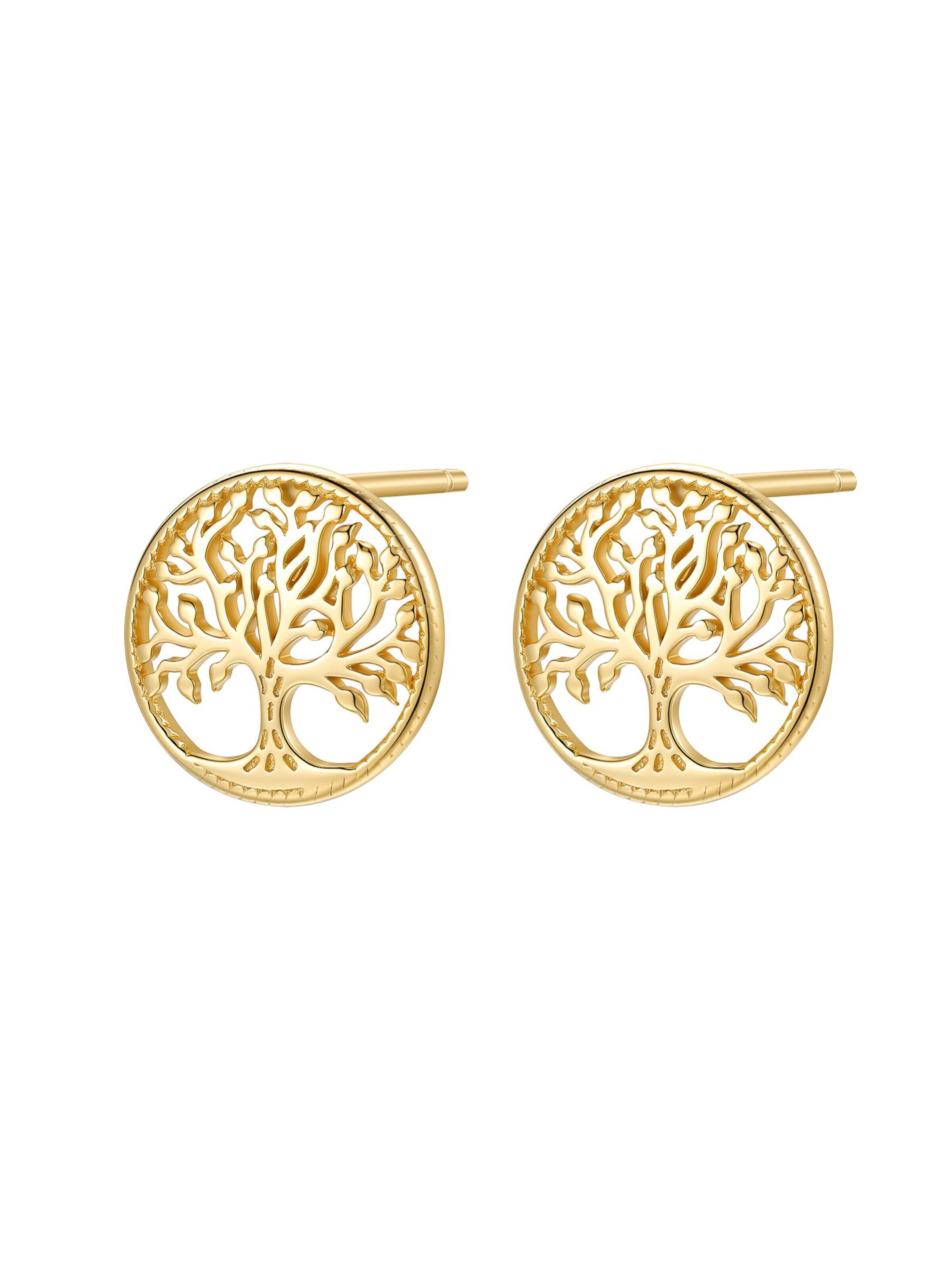 Hey Happiness - Pendientes 'Tree of Life Stud' en oro