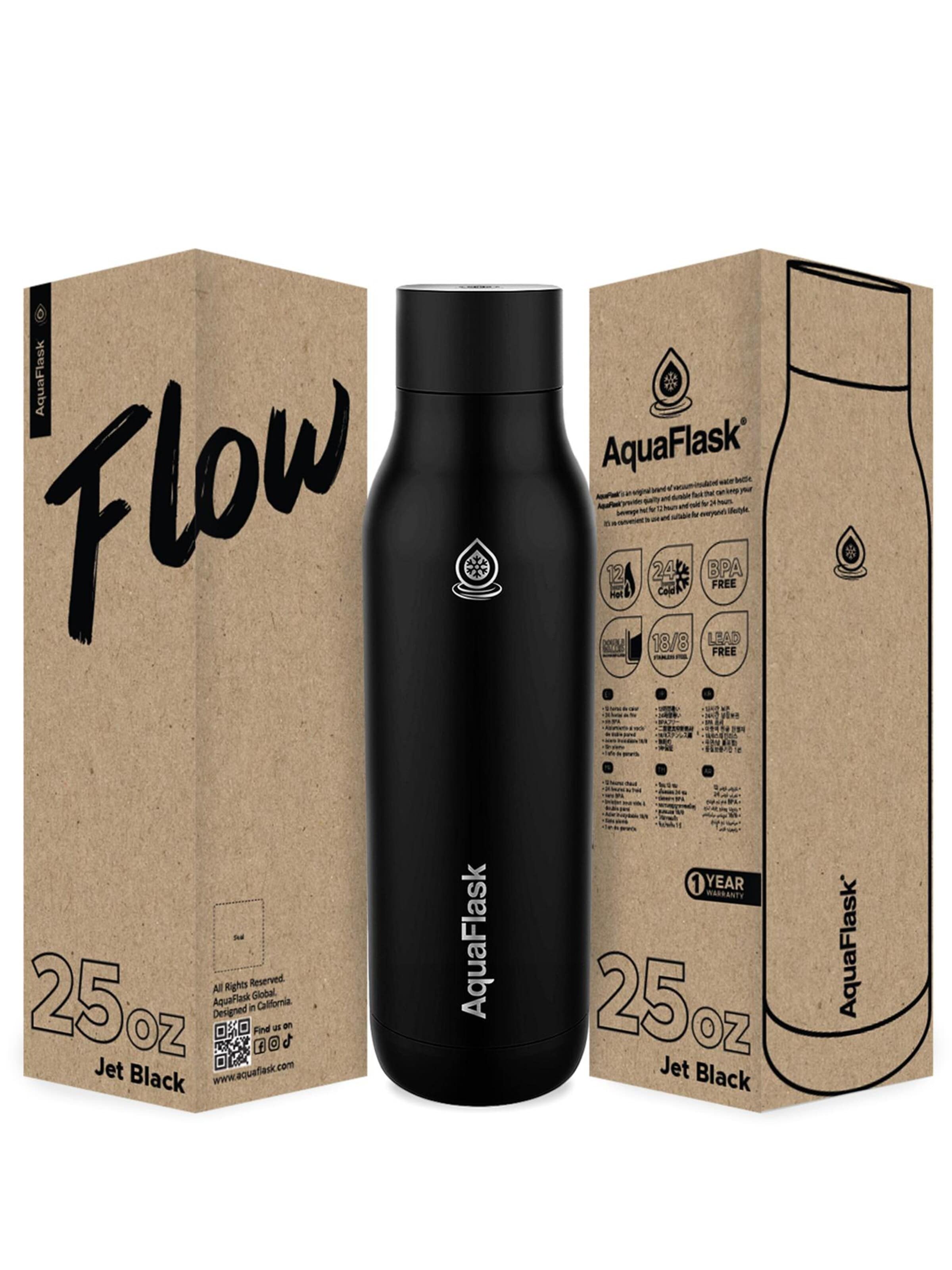 AquaFlask Láhev na vodu 'AquaFlask Termoláhev FLOW 739 ml' – černá
