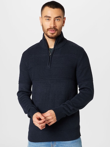 Pull-over 'JERRY' JACK & JONES en bleu : devant