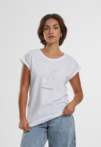 Merchcode - Camiseta 'Cocktail O'Clock' en blanco