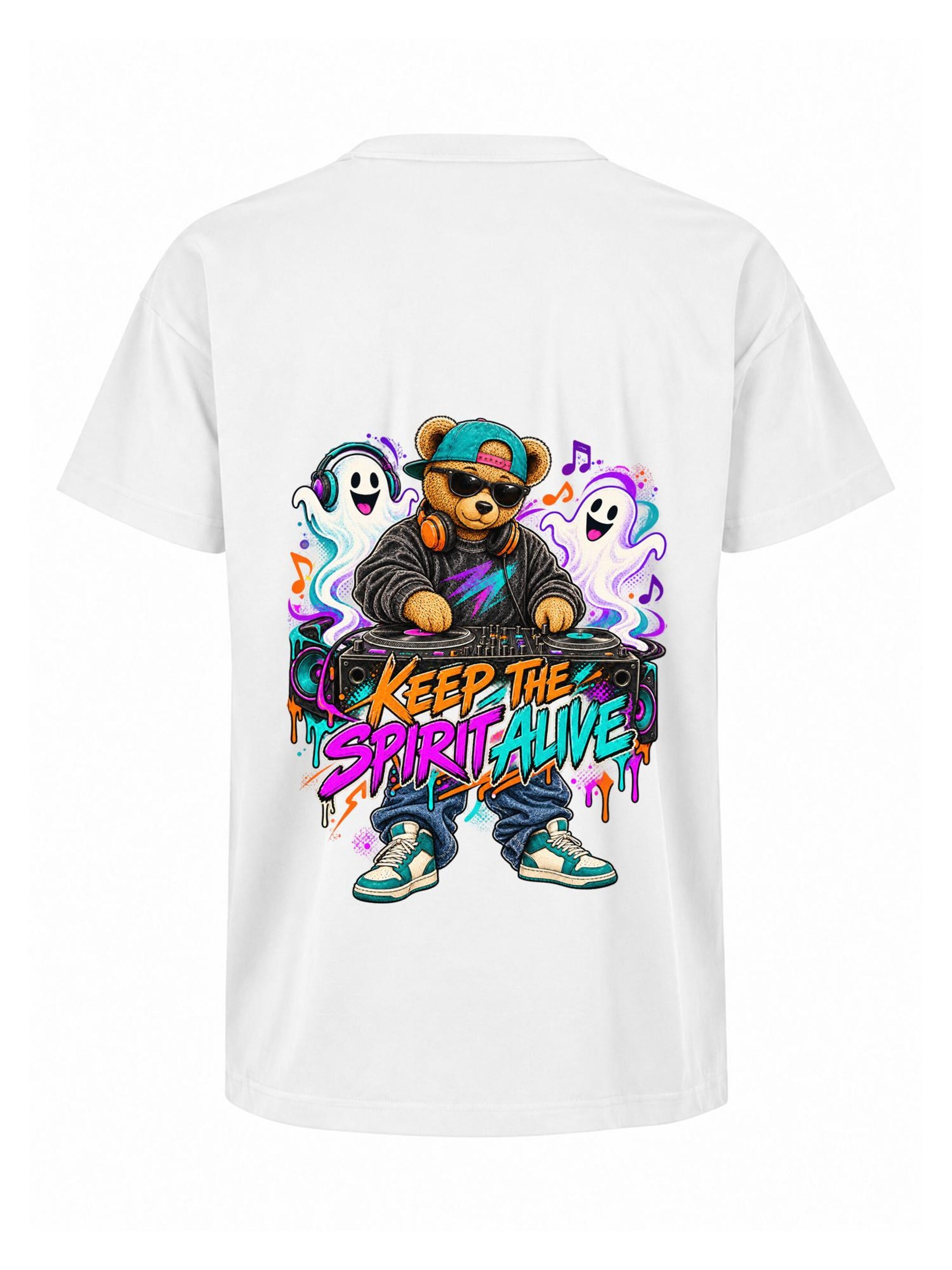 LUNØIR Studio Shirt 'TEDDY Ghost Frequency'‌ in Weiß: Vorderseite