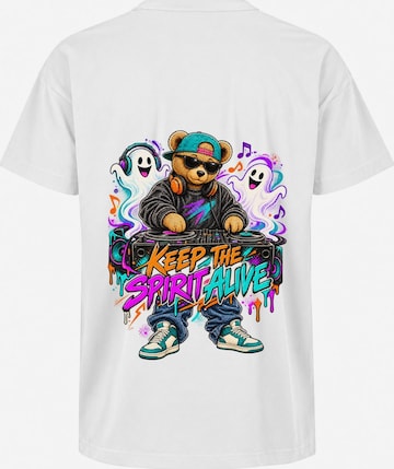 LUNØIR Studio Shirt 'TEDDY Ghost Frequency' in Weiß: Vorderseite