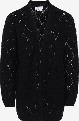 Cardigan caneva en noir : devant