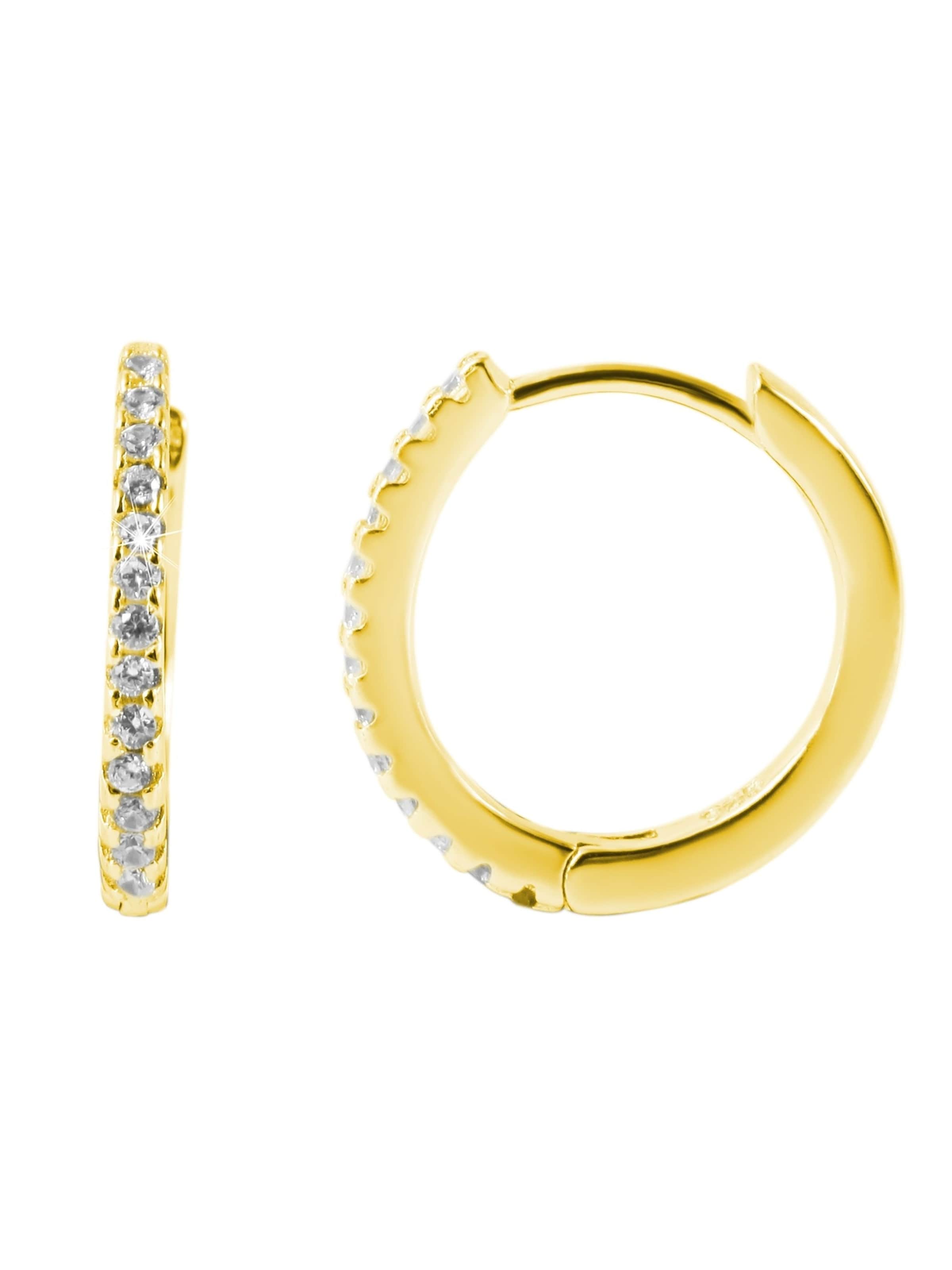 Akzent Earrings 'Finja, 925 Sterlingsilber, langlebig' in Gold: front