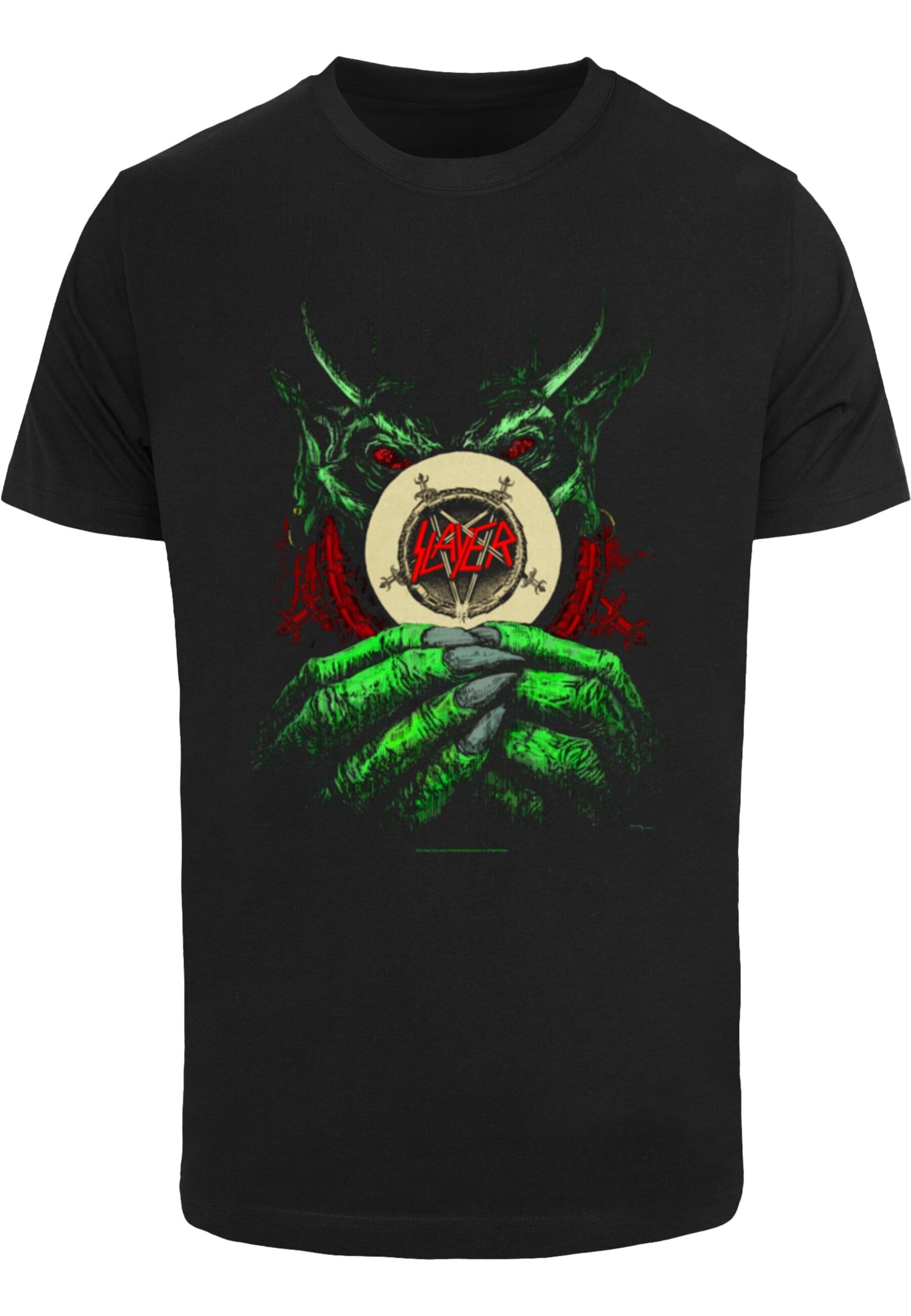 Merchcode Shirt 'SLA - Root of All Evil' in Zwart: voorkant