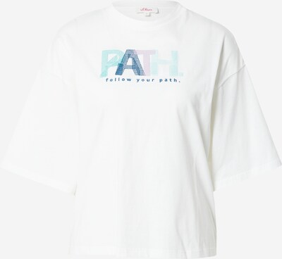 s.Oliver T-shirt oversize en turquoise / bleu clair / pétrole / violet clair / blanc cassé, Vue avec produit