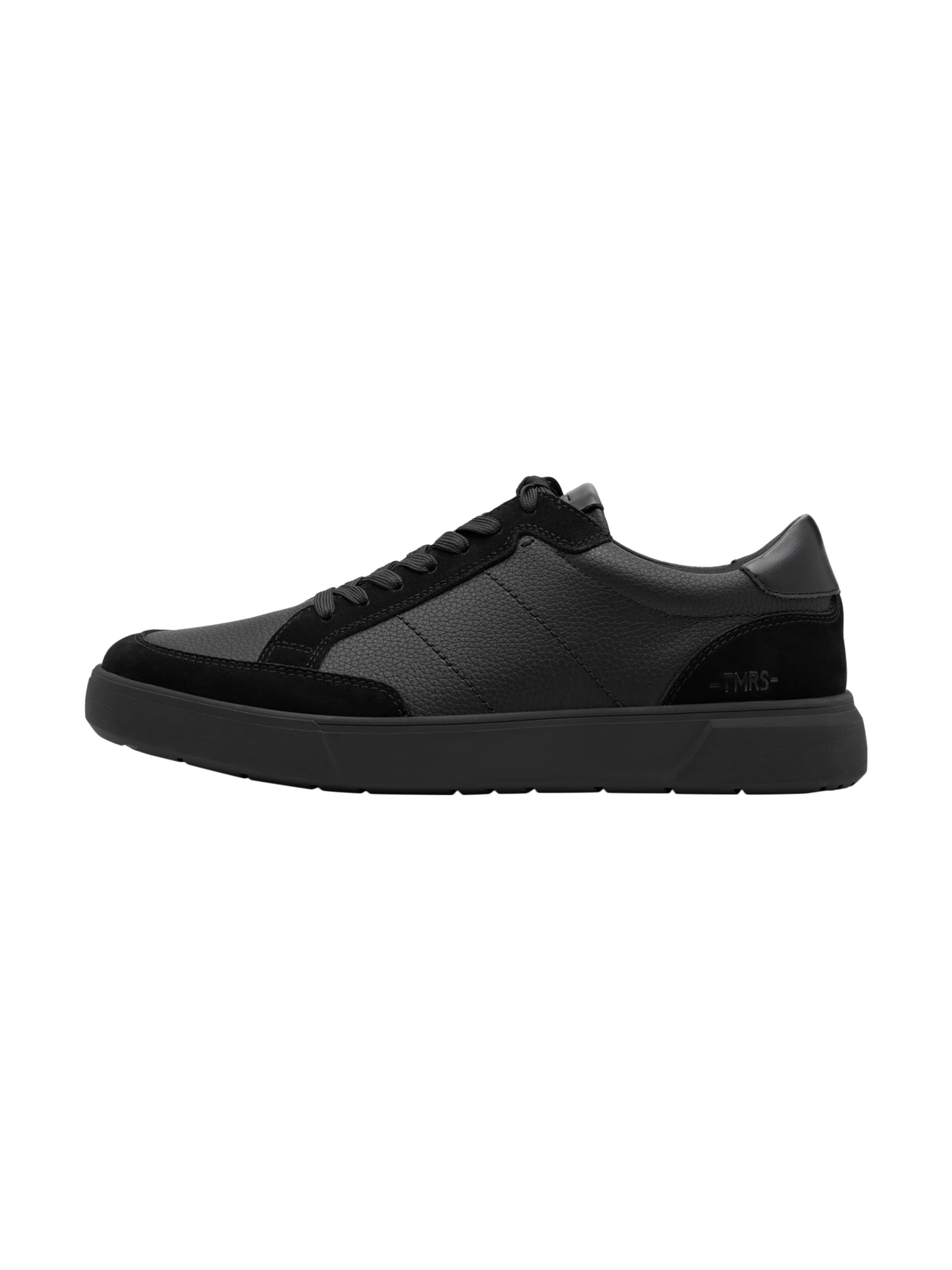 Tamaris Athletic lace-up shoe 'Niedrige Sneaker aus Leder' in Black: front