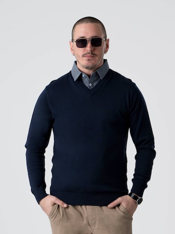 PANTONECLO Sweater 'Pantoneclo Men’s Mock Sweater' in Blue
