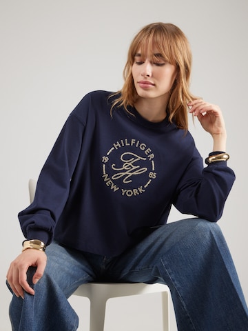 TOMMY HILFIGER Tričko 'ROUNDAL' – modrá: přední strana