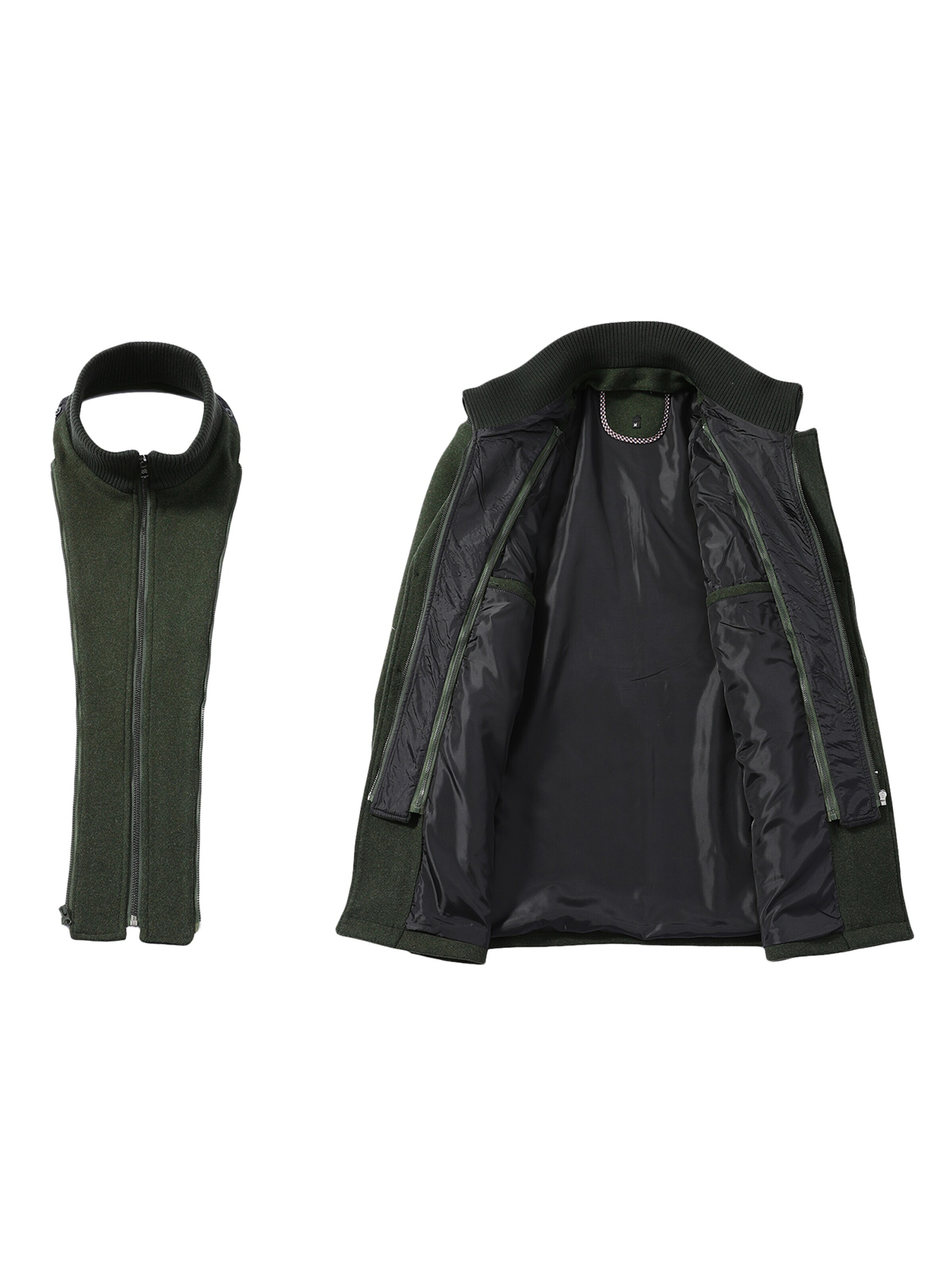 ALLTHEMEN Winterjas 'Morgenkühle' in Groen