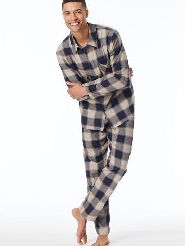 SCHIESSER Pyjama lang ' Selected Premium Warming ' in Beige