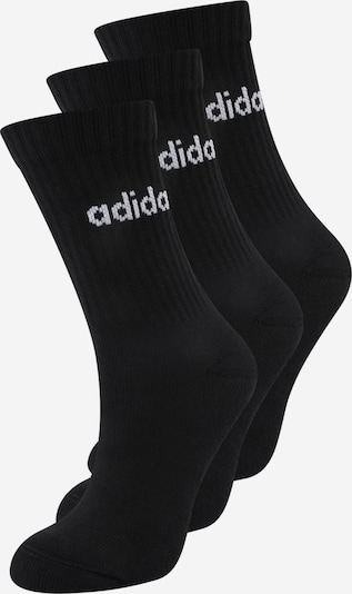 ADIDAS PERFORMANCE Urheilusukat 'Linear Crew Cushioned 3 Pairs' värissä musta / valkoinen, Tuotenäkymä