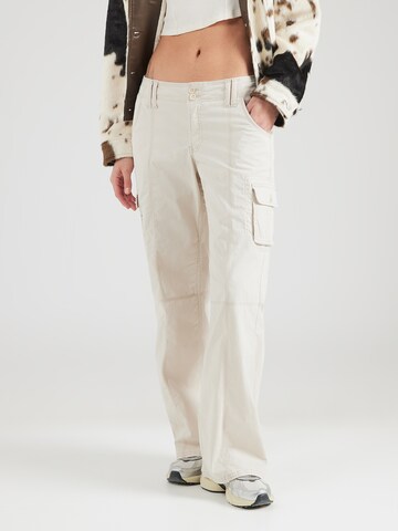 Loosefit Pantalon cargo HOLLISTER en blanc : devant