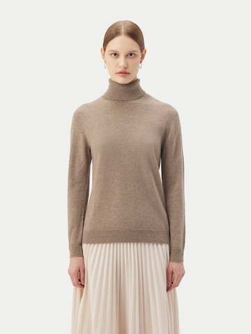 GOBI Cashmere Tröja 'Women's Essential Cashmere Turtleneck Sweater' i grå: framsida