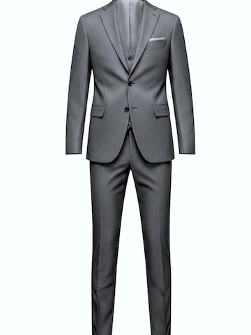 Keskin Collection Regular Suit 'Designer Anzug 3 tlg Grau Schwarz Dunkelblau' in Grey: front