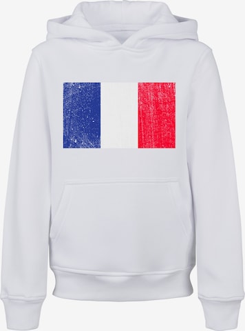F4NT4STIC Sweatshirt 'France Frankreich Flagge distressed' in Wit: voorkant