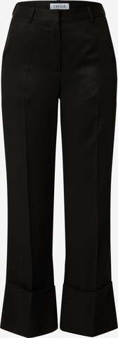 EDITED Boot cut Trousers with creases 'Ida' in Black: front