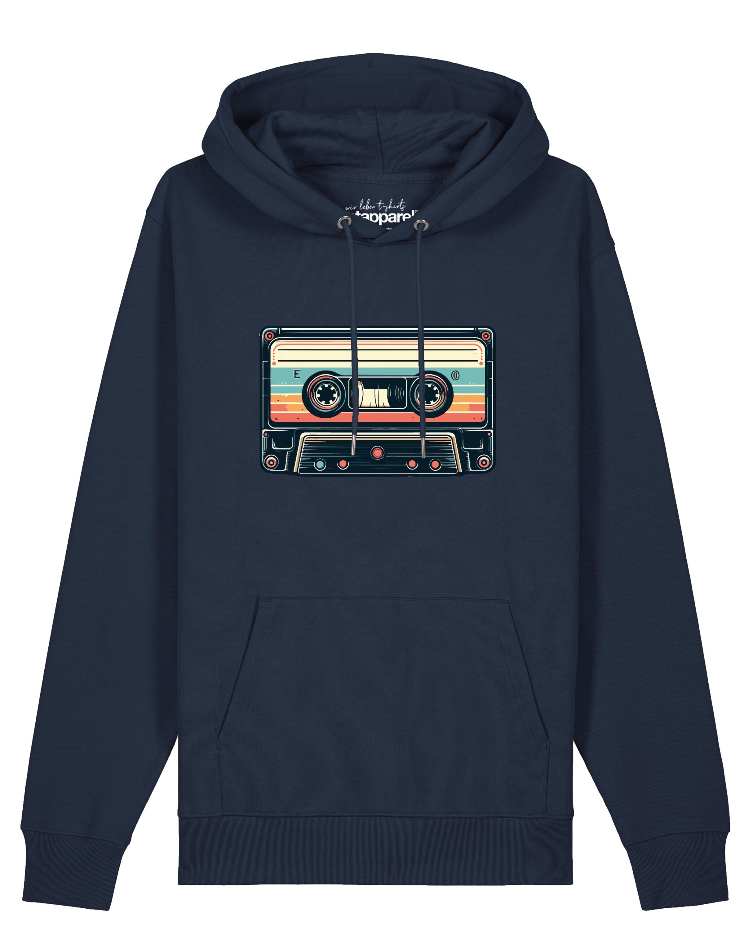 Watapparel Sweatshirt ' Retro Kassette ' in Blauw: voorkant