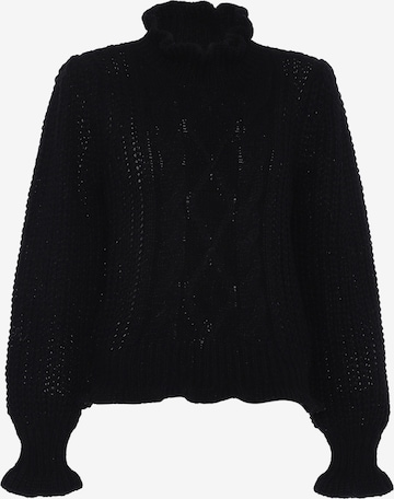 Pullover di faina in nero: frontale