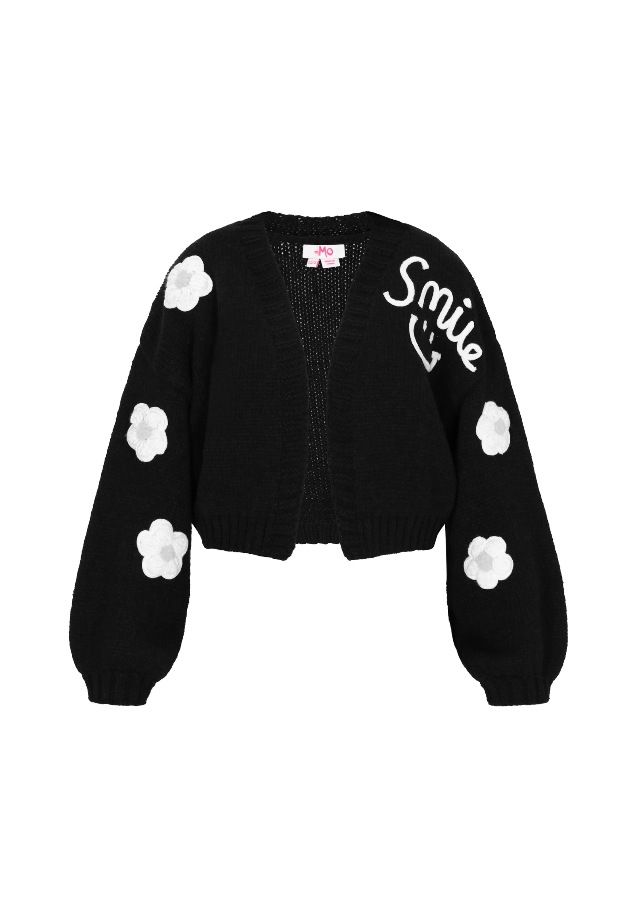 Cardigan swirly en noir : devant