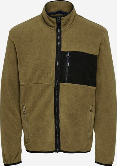 Jachetă fleece 'Davis' Only & Sons pe kaki / negru, Vizualizare produs