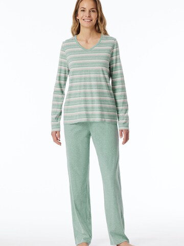 SCHIESSER - Pijama ' Casual Essentials ' en verde