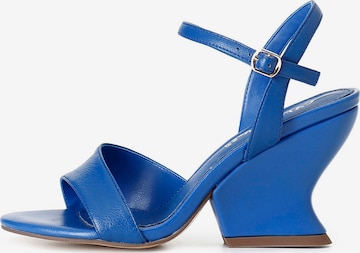 CAFè NOIR Sandalen met riem in Blauw: voorkant