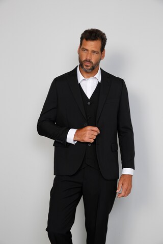 Men Plus Regular fit Colbert in Zwart: voorkant