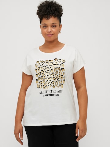 Vero Moda Curve - Camiseta 'VMCCECILIE AVA' en blanco: frente