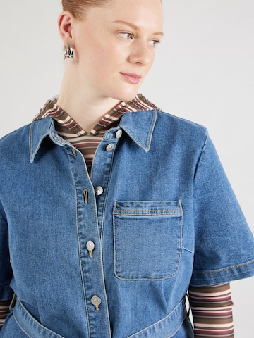 ONLY Carmakoma - Vestido camisero 'LANA GUA' en azul
