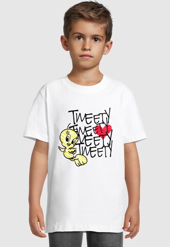 ABSOLUTE CULT T-Shirt 'Looney Tunes - Tweety Love Heart 2.0' in Weiß: Vorderseite