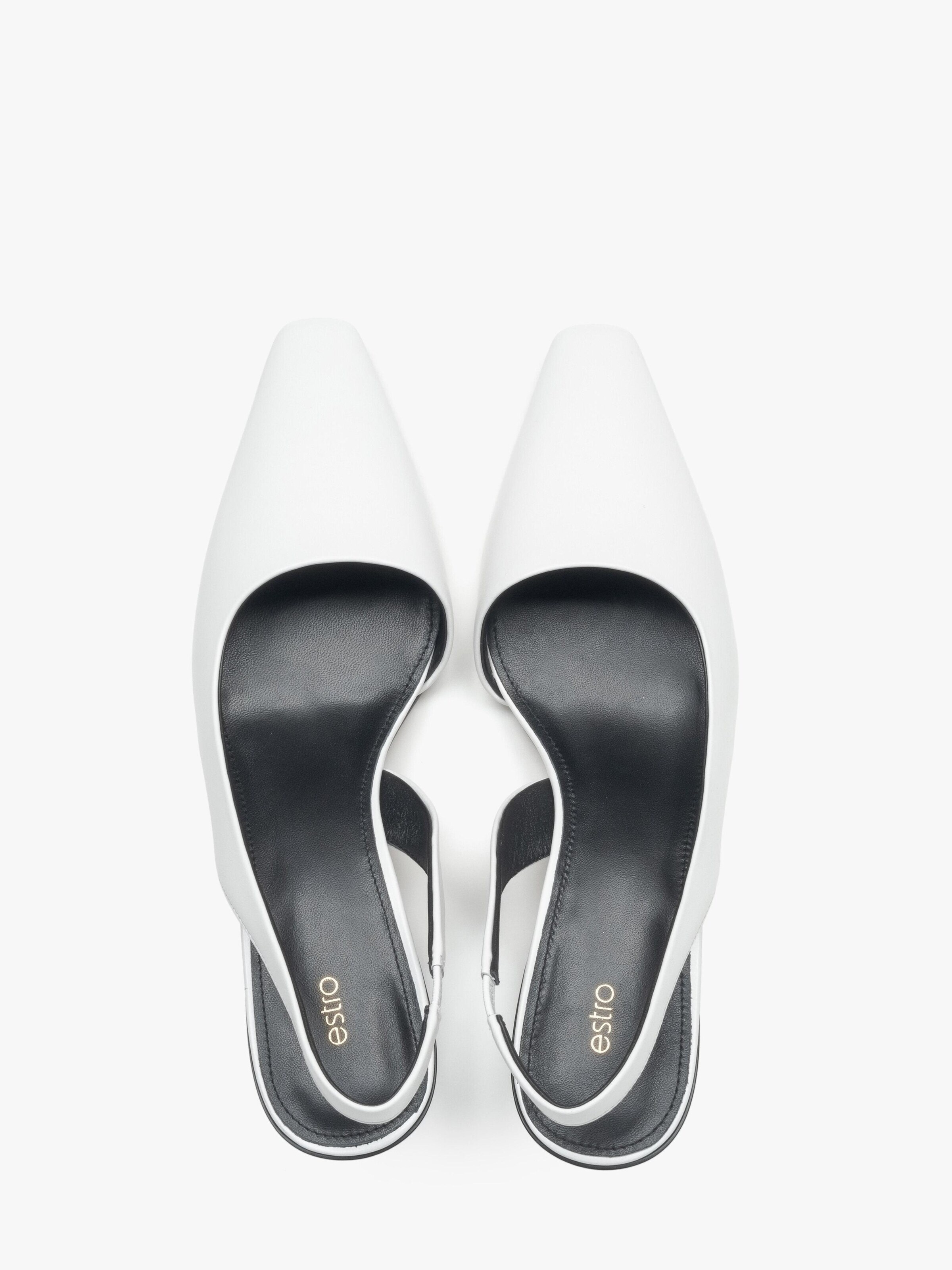 Estro Slingback pumps '203-24101-19' i vit