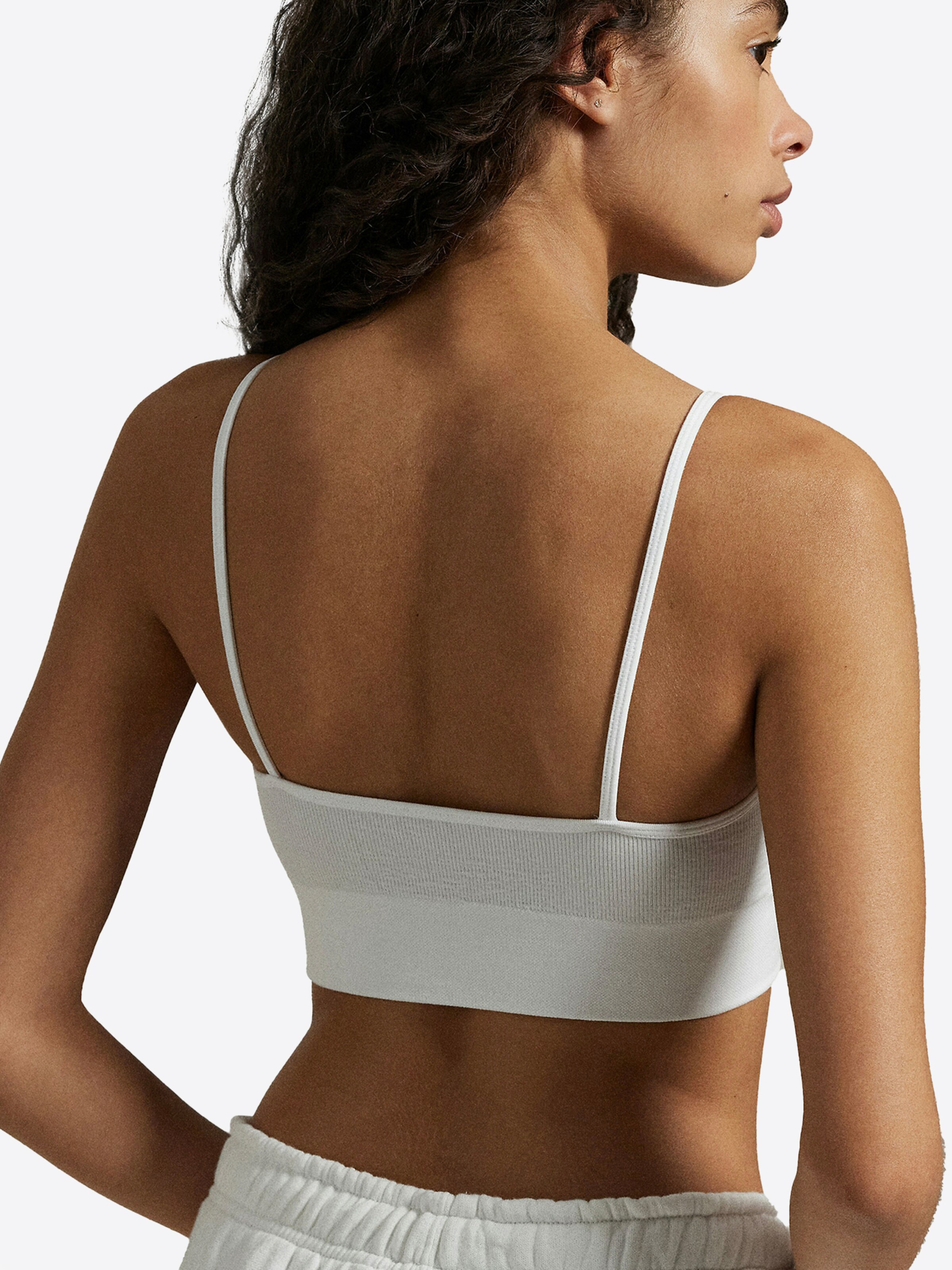 Polo Ralph Lauren Bralette Bra ' Ribbed Seamless ' in White