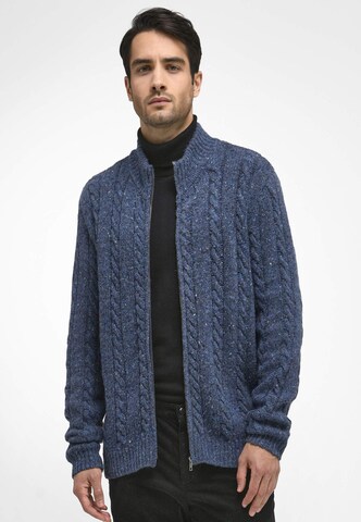 Louis Sayn Gebreid vest in Blauw: voorkant