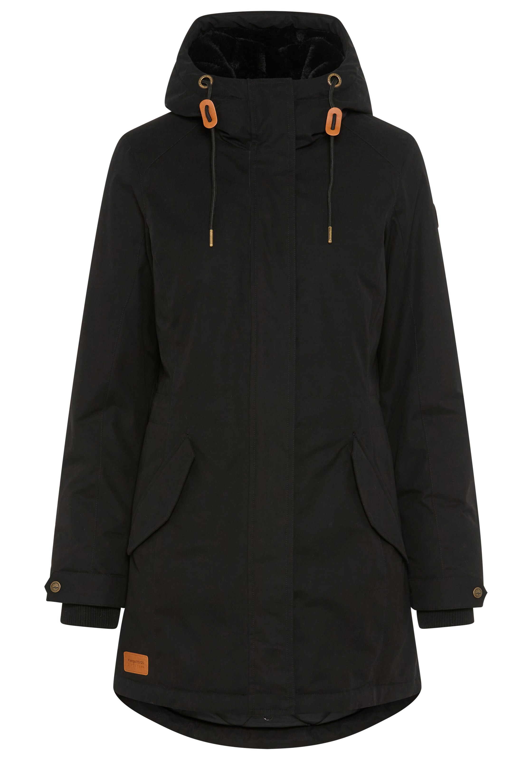 KangaROOS Winter Parka in Black: front