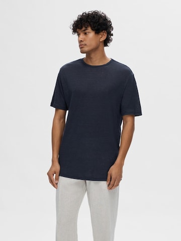 T-Shirt 'Bet' SELECTED HOMME en bleu : devant