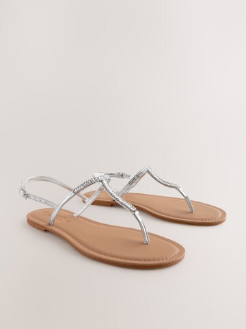 Next T-Bar Sandals in Silver