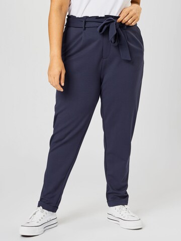 ONLY Carmakoma Pleat-Front Pants 'Goldtrash' in Blue: front