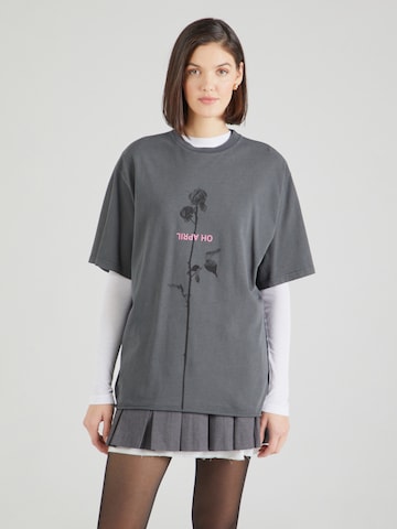 OH APRIL Oversized Shirt 'Rose' in Grey: front