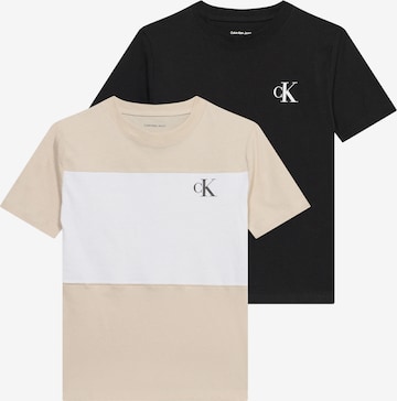 T-Shirt Calvin Klein Jeans en beige : devant