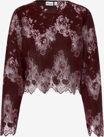 Camicia da donna 'PCRINNE SPITZEN' di PIECES in rosso: frontale