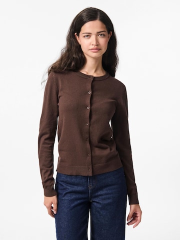 PIECES Knit cardigan 'PCNora' in Brown: front